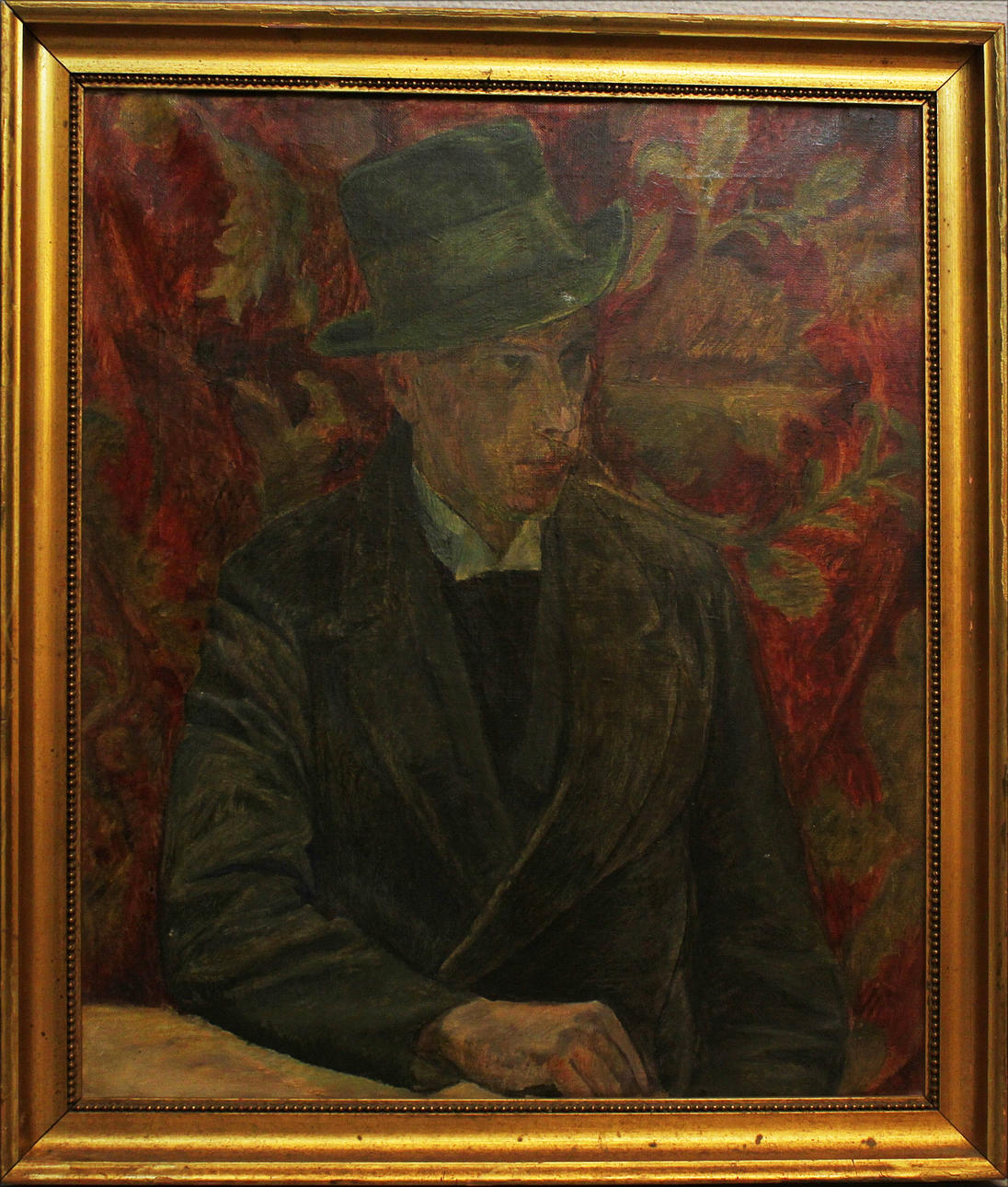 BERNHARD NEUMAN. Självporträt. Olja på duk Signerad a tergo B Neuman.