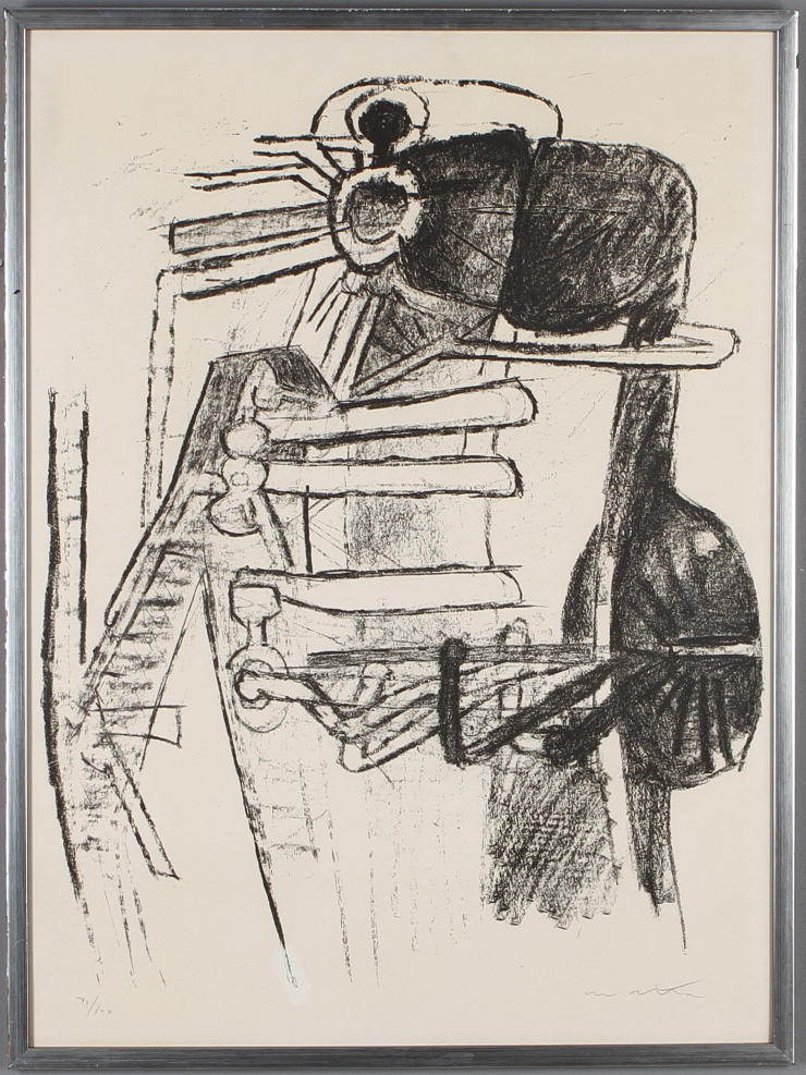 ROBERTO MATTA. Komposition, litografi, signerad och numrerad 71/100.