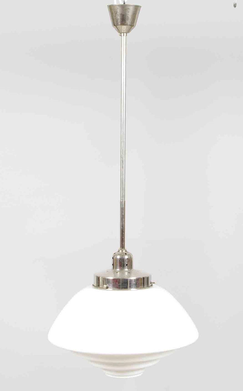 TAKLAMPA, metall med glaskupa.