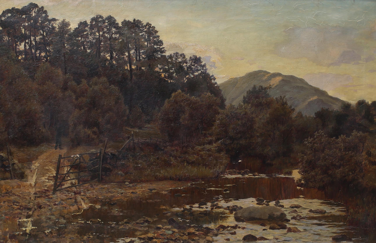 DUNCAN CAMERON. Landschaft, Öl auf Leinwand, signiert.