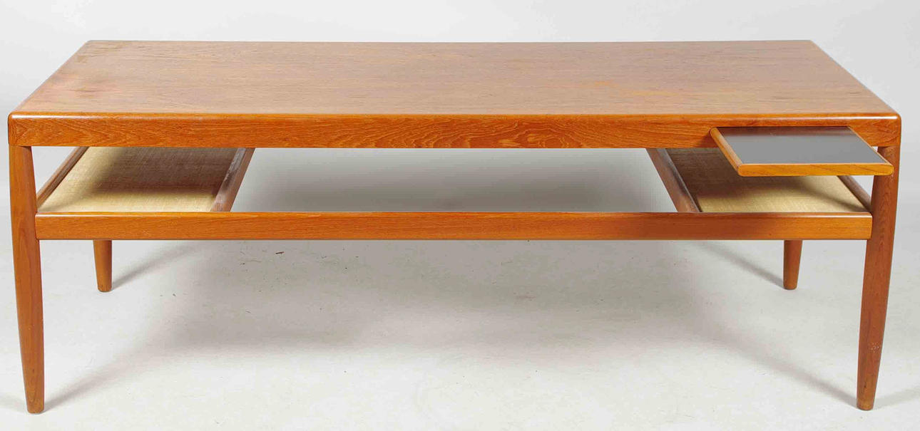 SOFFBORD med utdragsskivor, teak, Fortuna, dansk design.