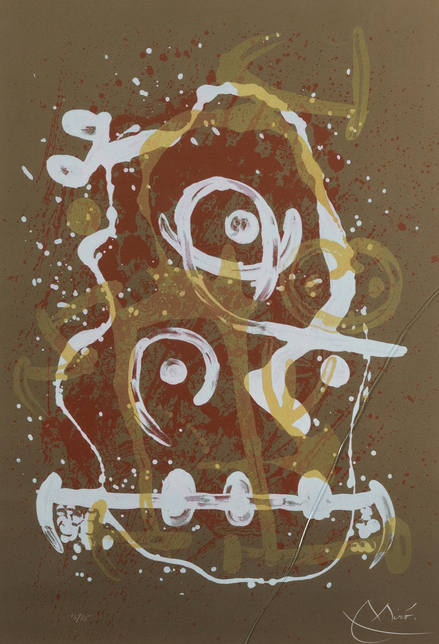 JOAN MIRÓ. Komposition, färglitografi, signerad.