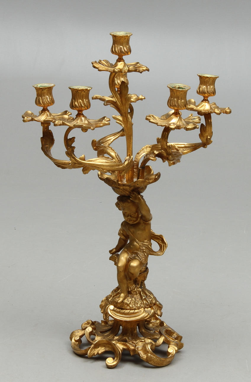 KANDELABER, brons, 1800-talets senare hälft.