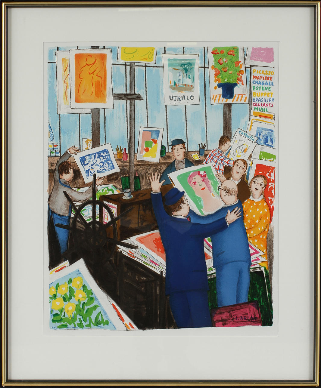 LENNART JIRLOW. Färglitografi, signerad i trycket.