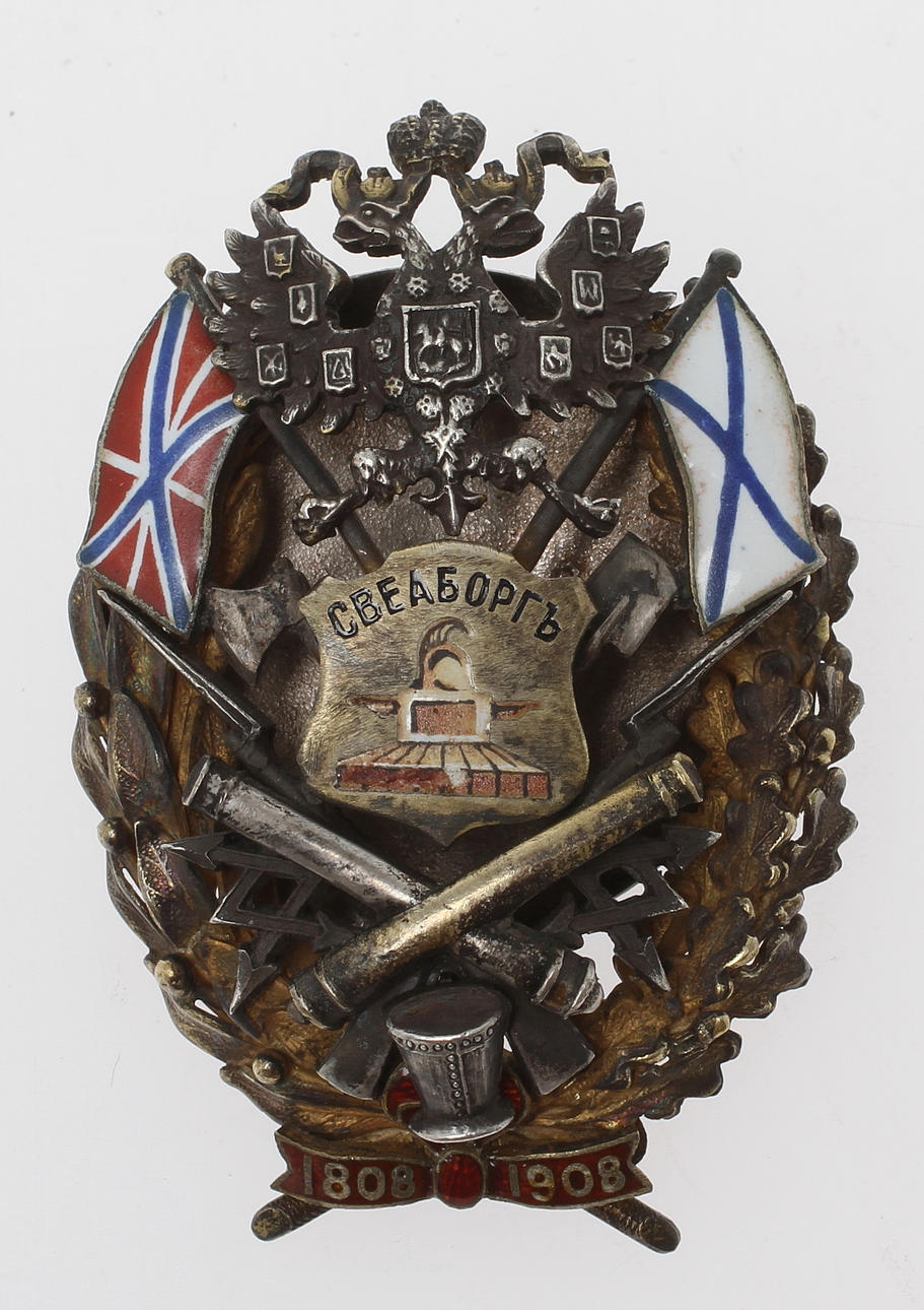 REGEMENTSMÄRKE, Sveaborgs fästning, Ryssland, ca 1908.