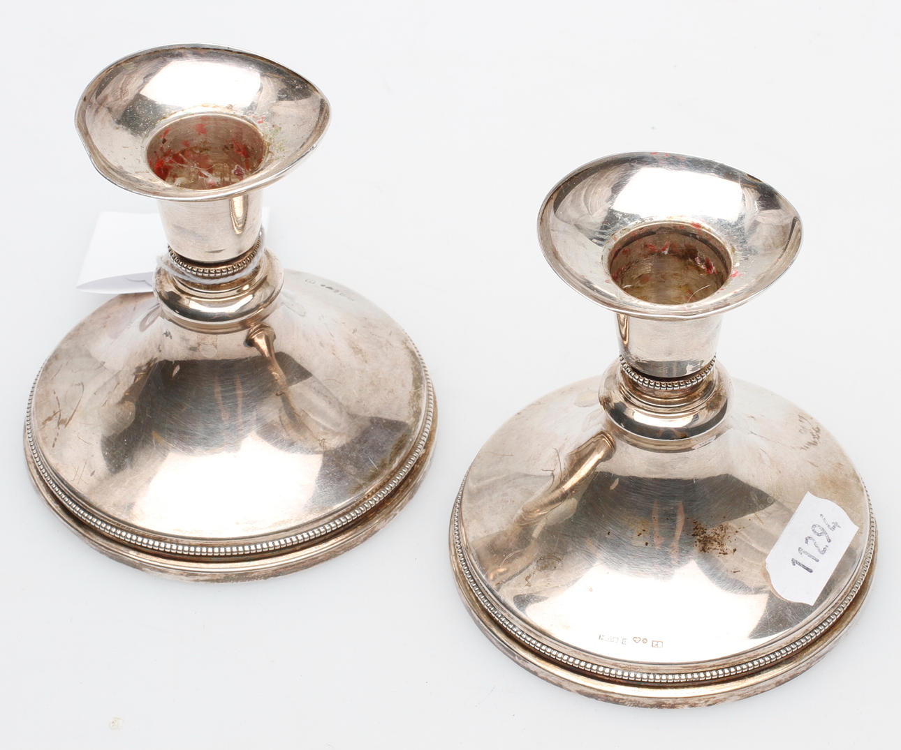 LJUSSTAKAR, ett par, silver, MGAB, Uppsala 1965.