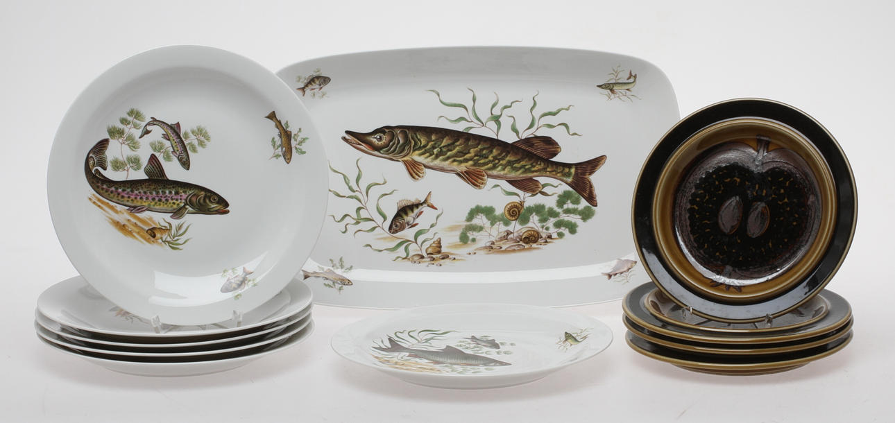 PARTI PORSLIN, ca 11 delar, Rörstrand och Arabia, 1900-tal.