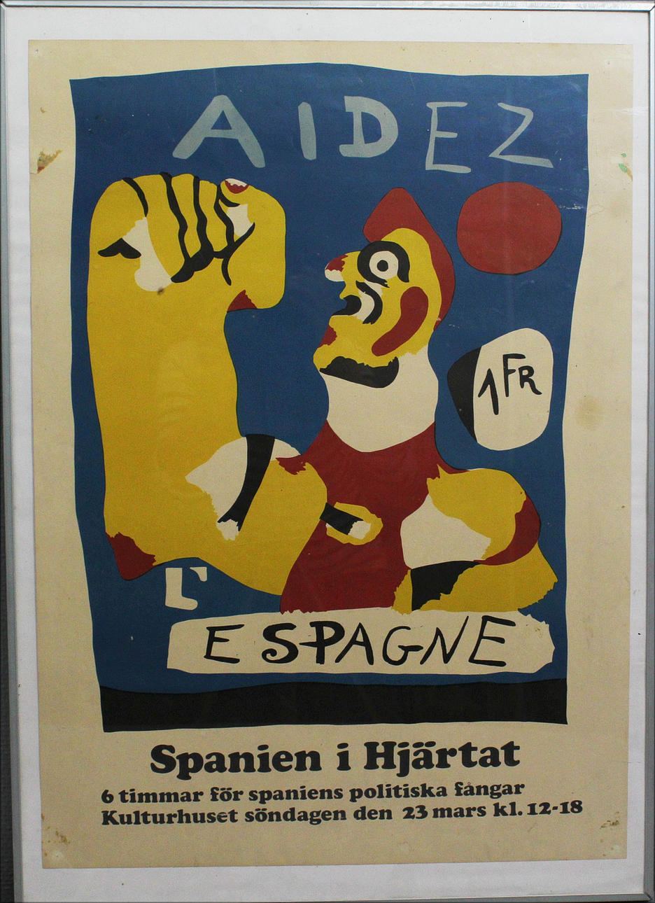 JOAN MIRO. EFTER. Affisch. "Aidez Espagne" Spanien i Hjärtat.