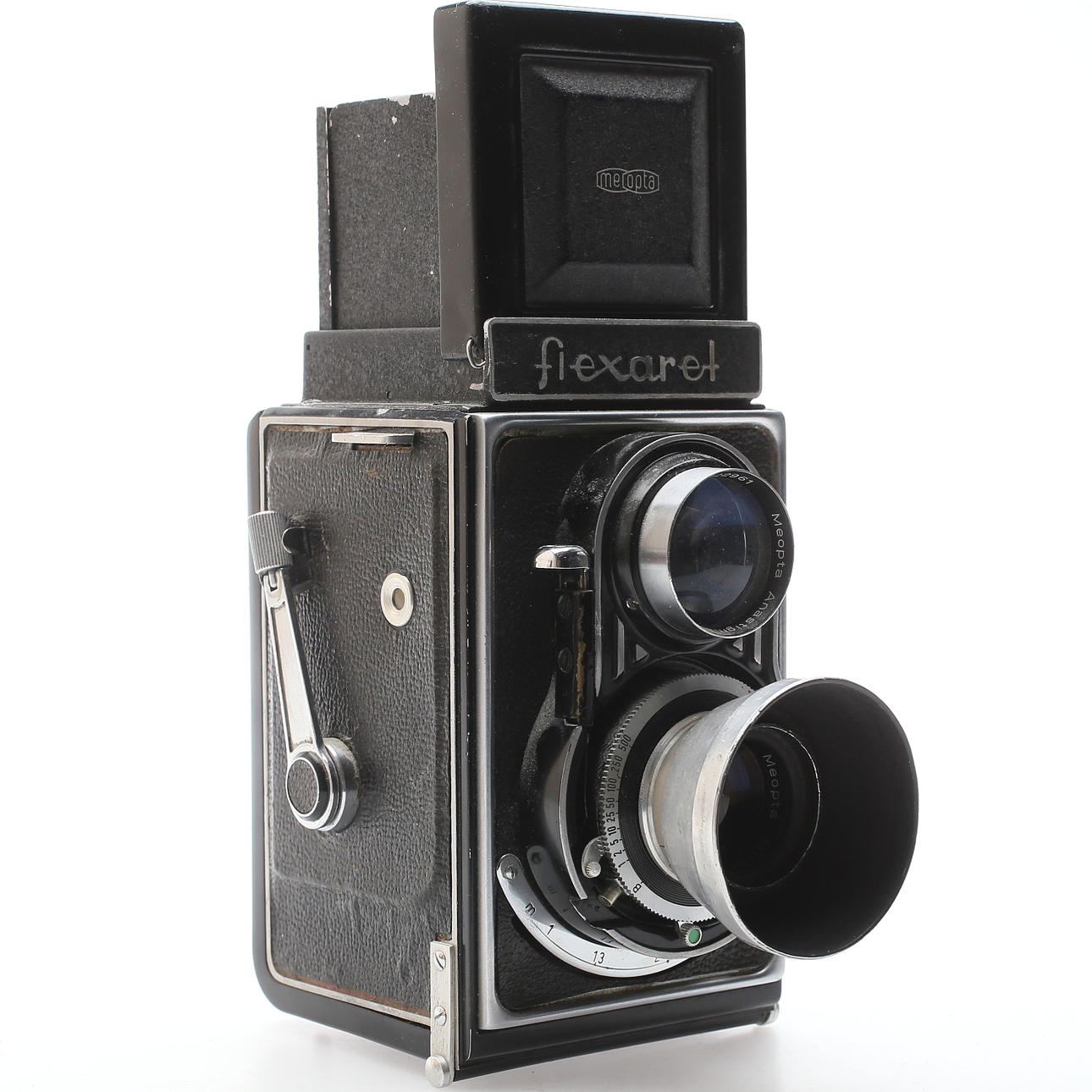 A Meopta Flexaret Automat twin lens reflex camera, No. 4-68019, within