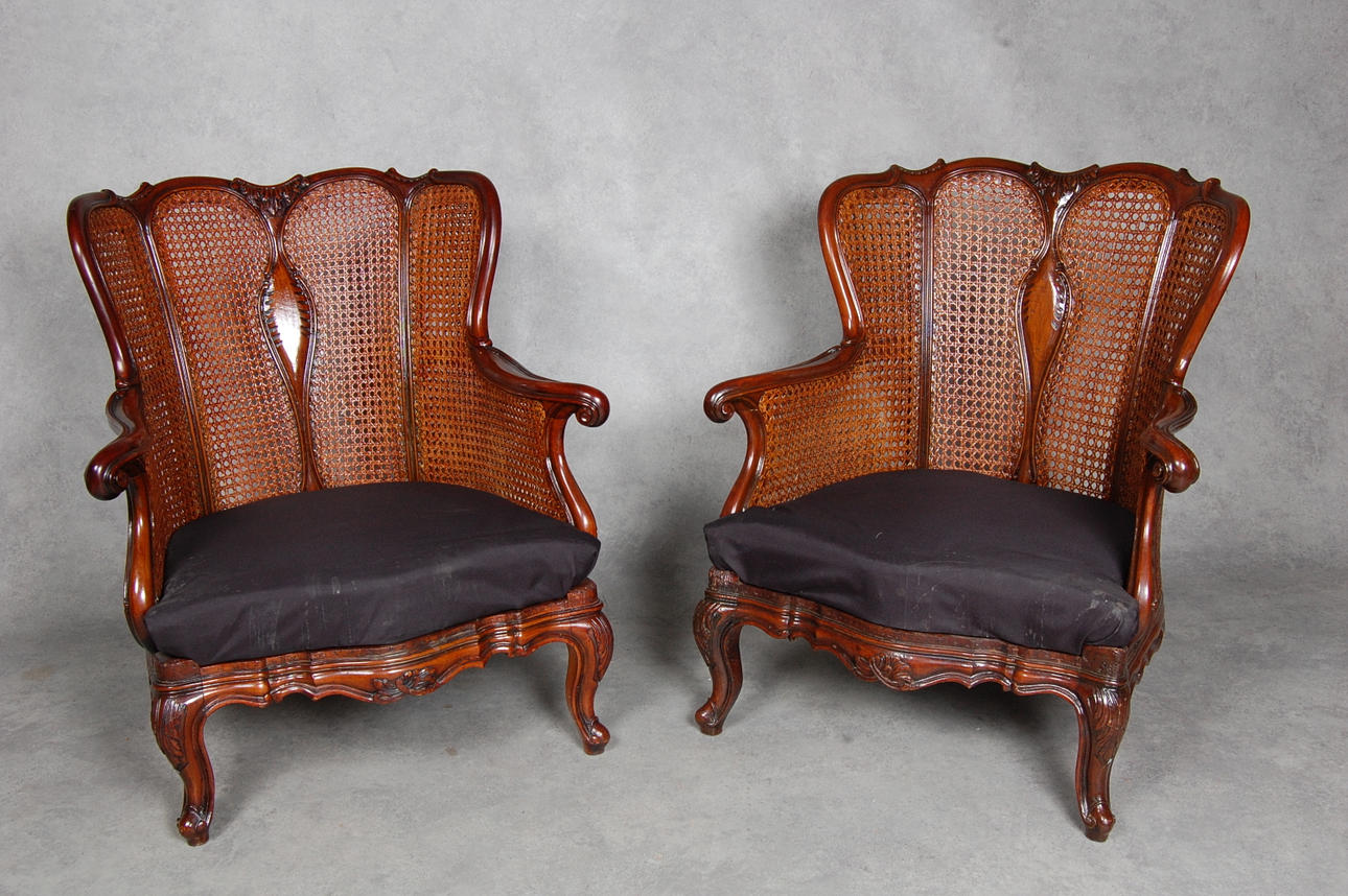 KARMSTOLAR, 1 par, rokokostil, 1900-tal.