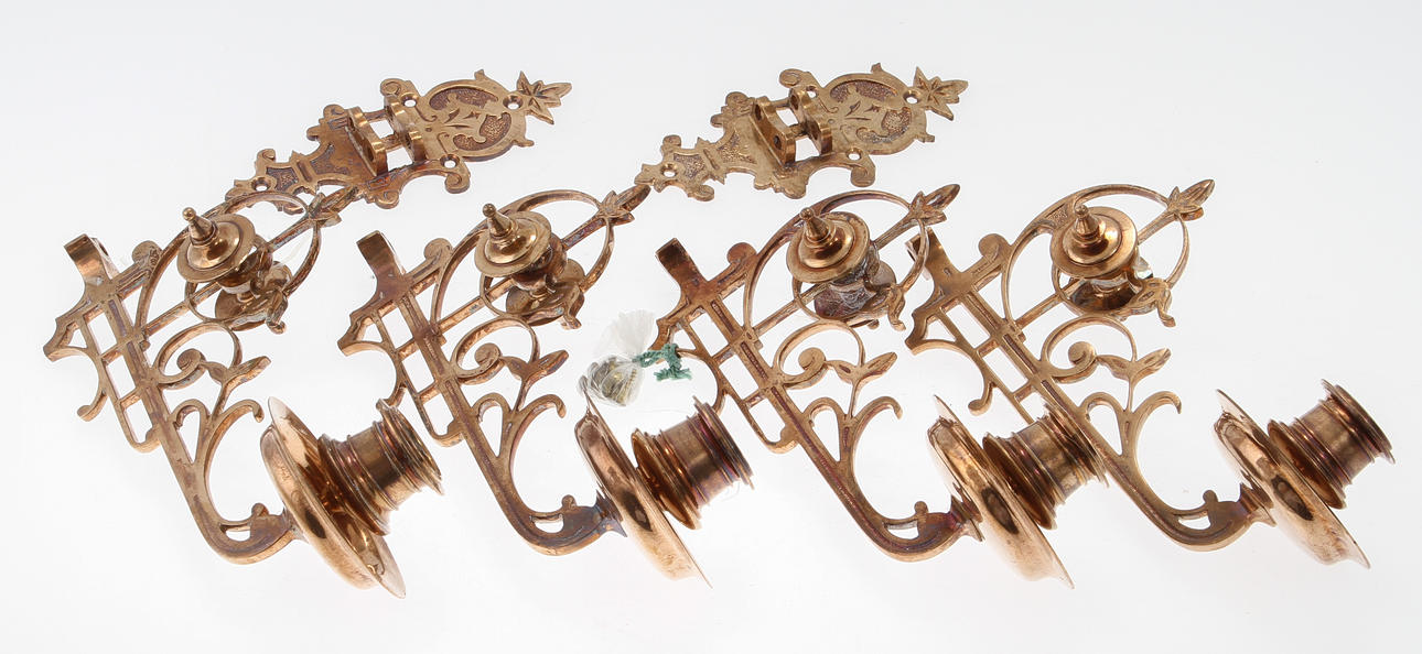 VÄGGLAMPETTER, ett par, nyrenässans, 1800/1900-tal.