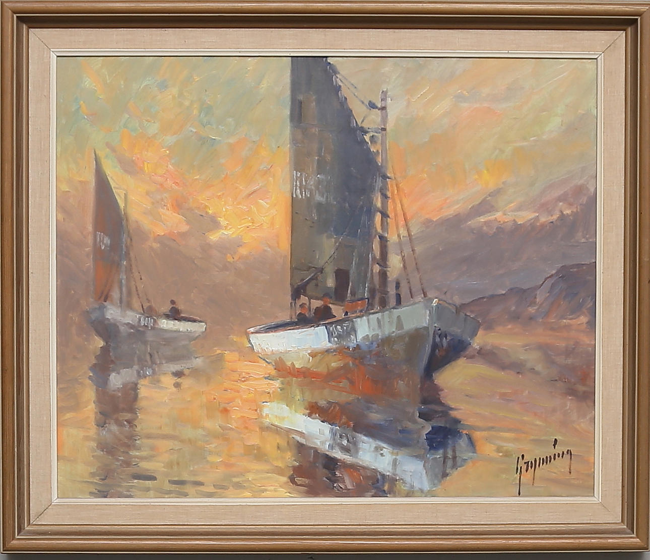 EVERT GRYNNING. Oil on canvas, signed.