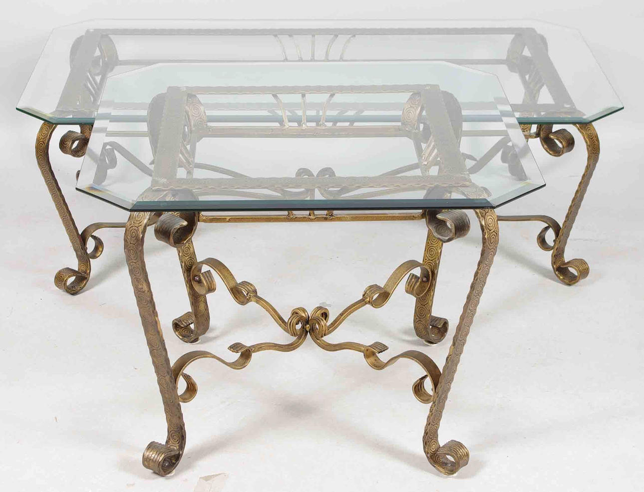 SOFFBORD SAMT LAMPBORD, glas/smide.