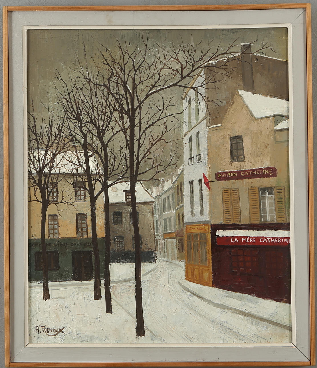 ANDRE RENOUX. "Rue Nouvis", oil on canvas, signed.
