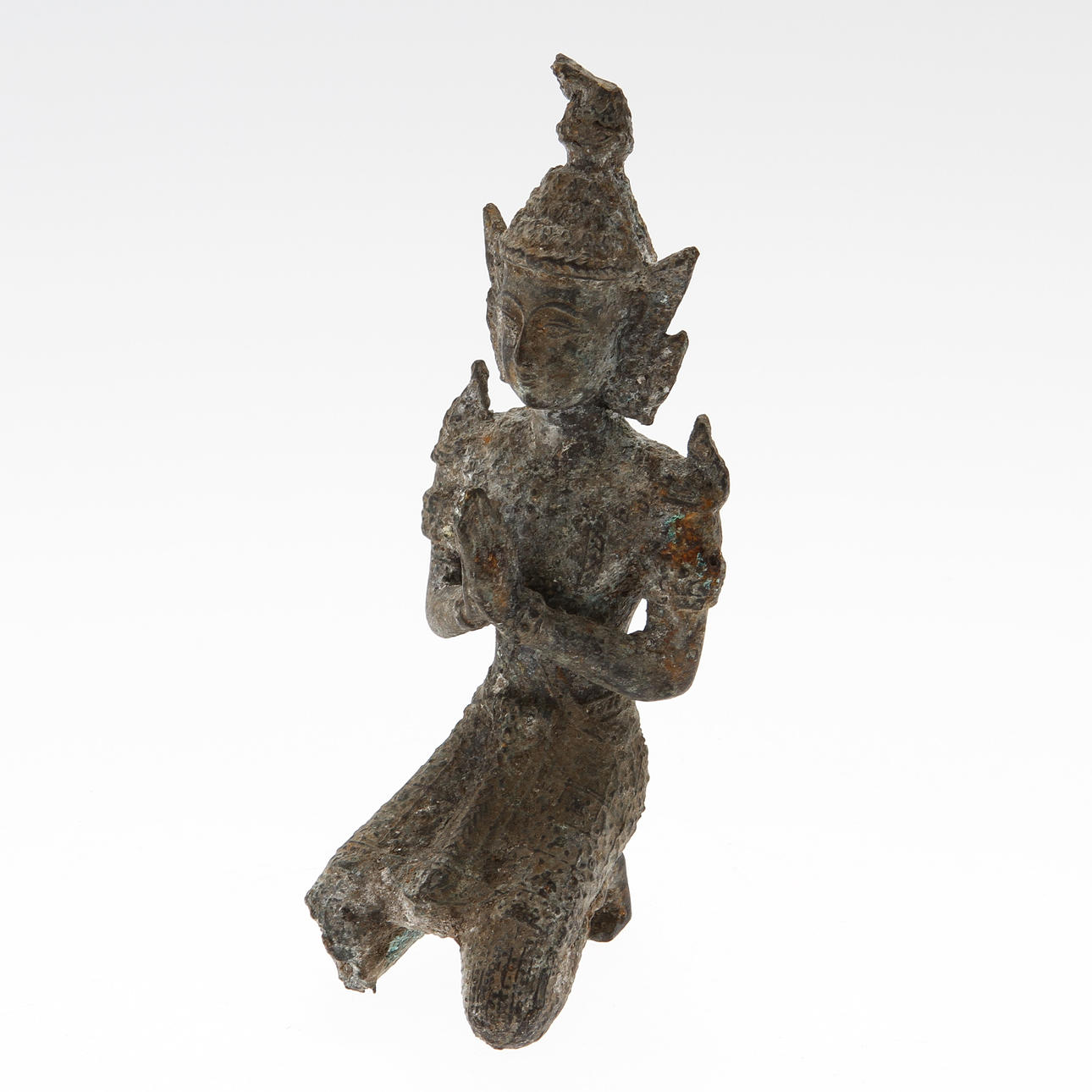 FIGURIN, patinerad brons, sannolikt Sydostasien 1800-tal.