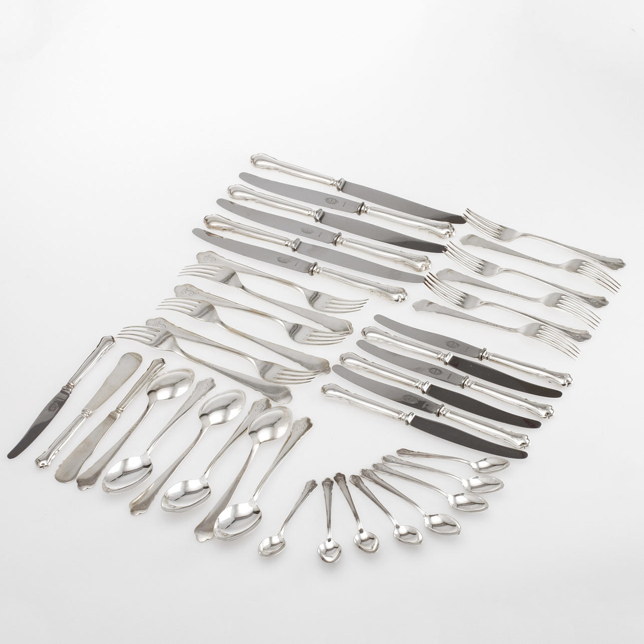 CUTLERY SET, 41 pcs, silver, "Chippendale", GAB.