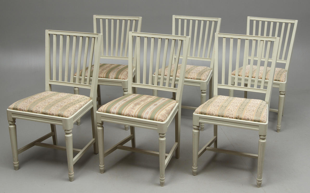 STOLAR 6 st, gustaviansk stil, 1900-tal.