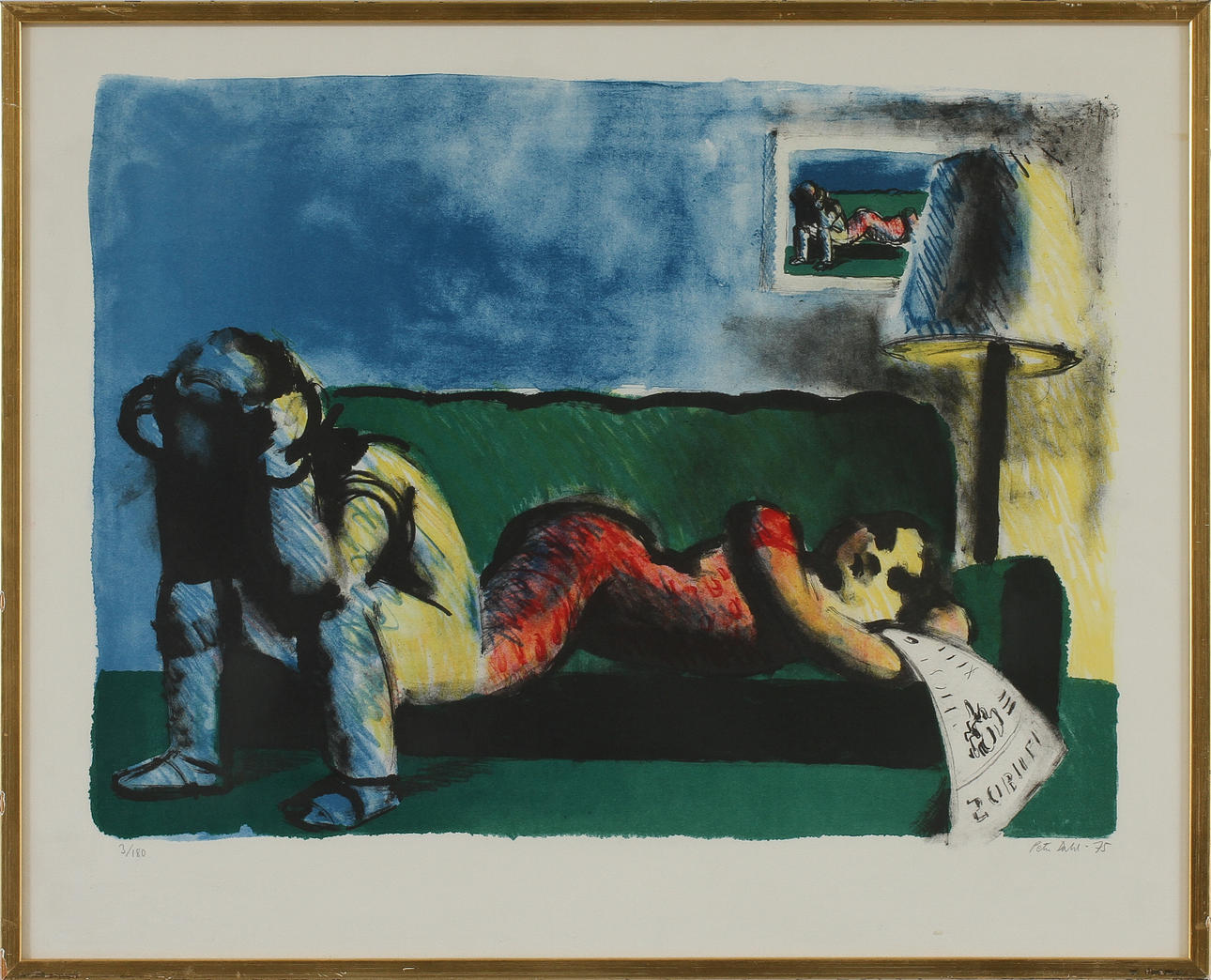 PETER DAHL. Färglitografi, signerad och numrerad 3/180.