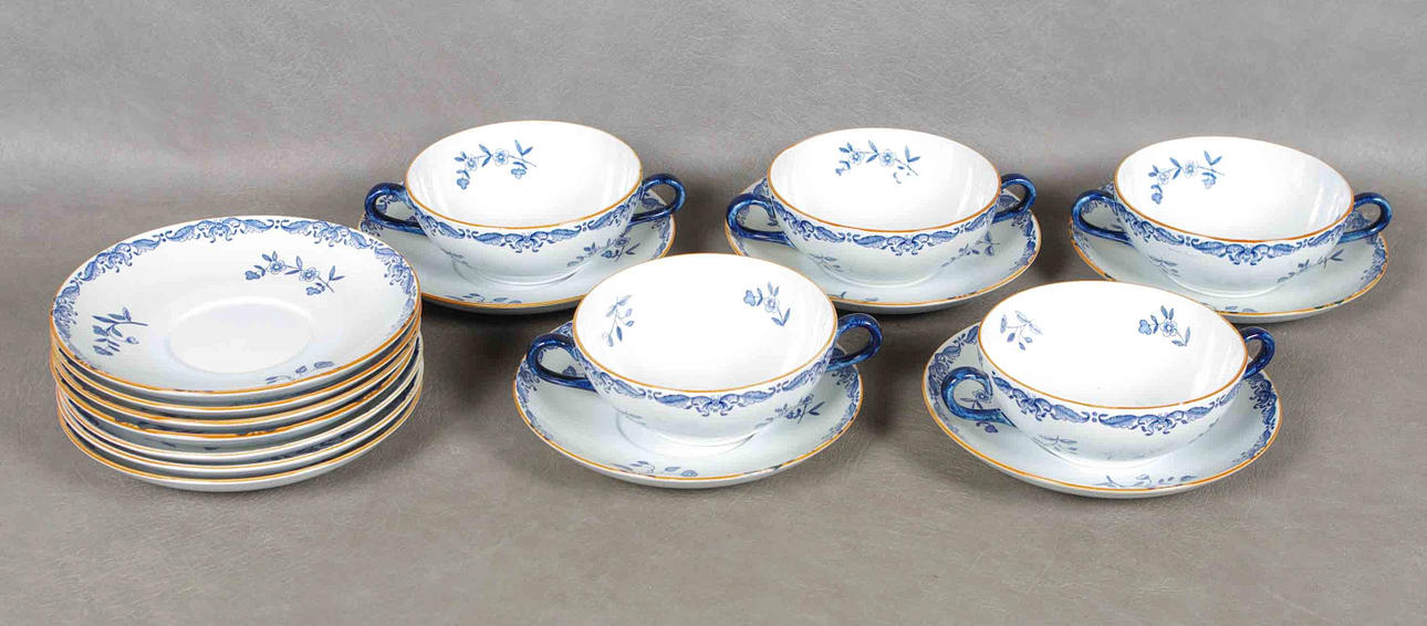 BULJONGKOPPAR MED FAT, Ostindia, Rörstrand.