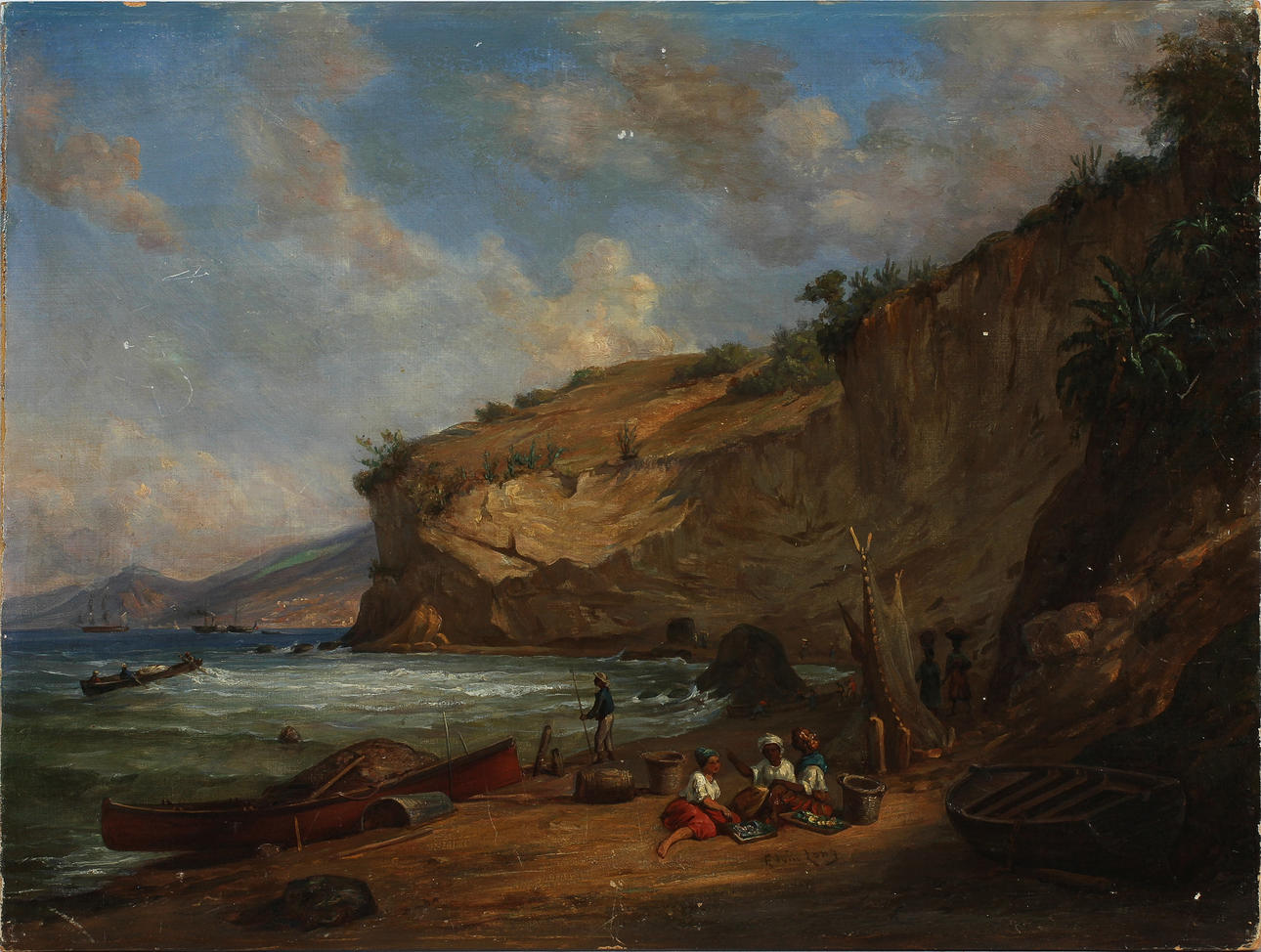 OKÄND KONSTNÄR. Olja på duk, bär signatur.