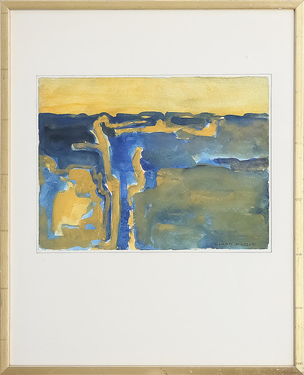 GÖRAN NILSSON. "Landskap", akvarell, signerad.