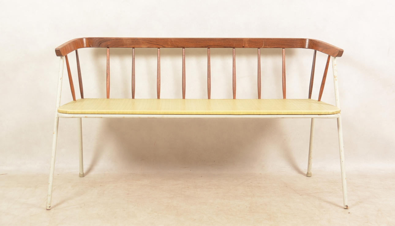 SOFFA, teak/stålrör, 1950-tal.