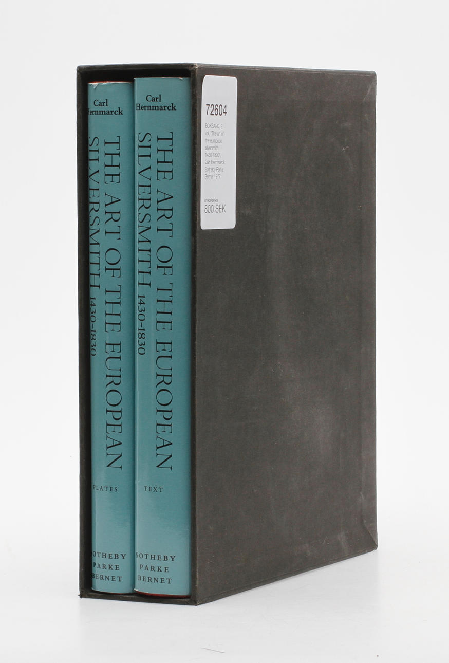BOKBAND, 2 vol, "The art of the european silversmith 1430-1830", Carl Hernmarck, Sotheby Parke Bernet 1977.