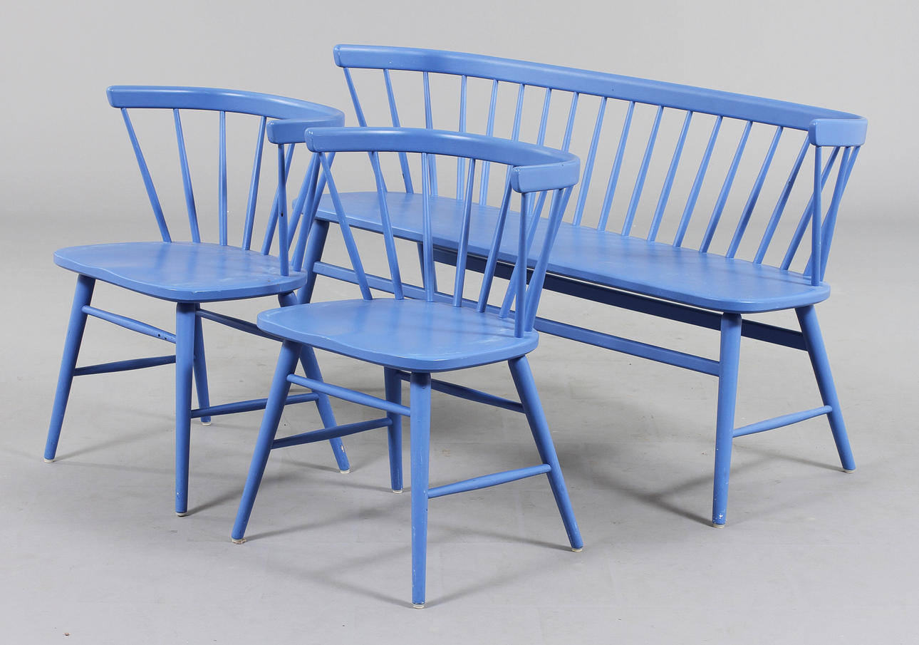 SOFFA samt STOLAR, ett par, "Florida", Bröderna Wigells Stolfabrik AB.