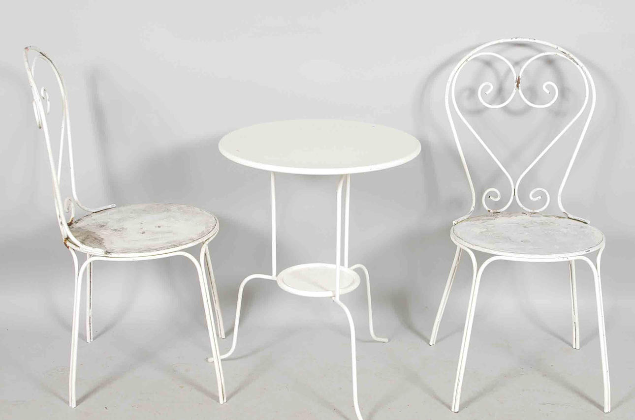 TRÄDGÅRDSMÖBLER, vitmålad metall.