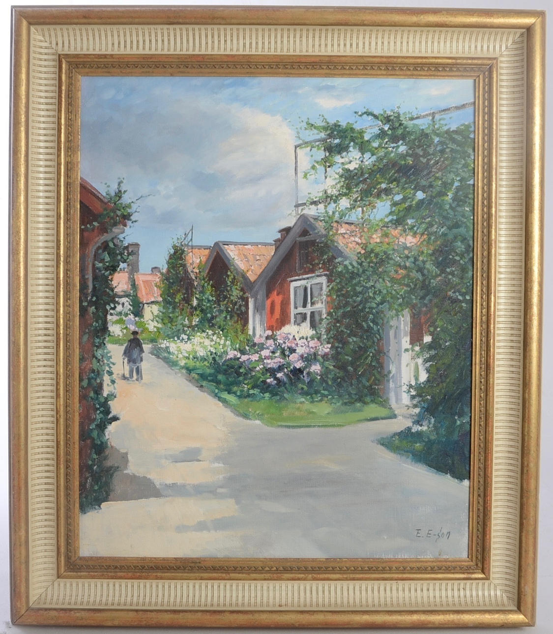 OIDENTIFIERAD KONSTNÄR. Båtsmansstugorna i Västervik.