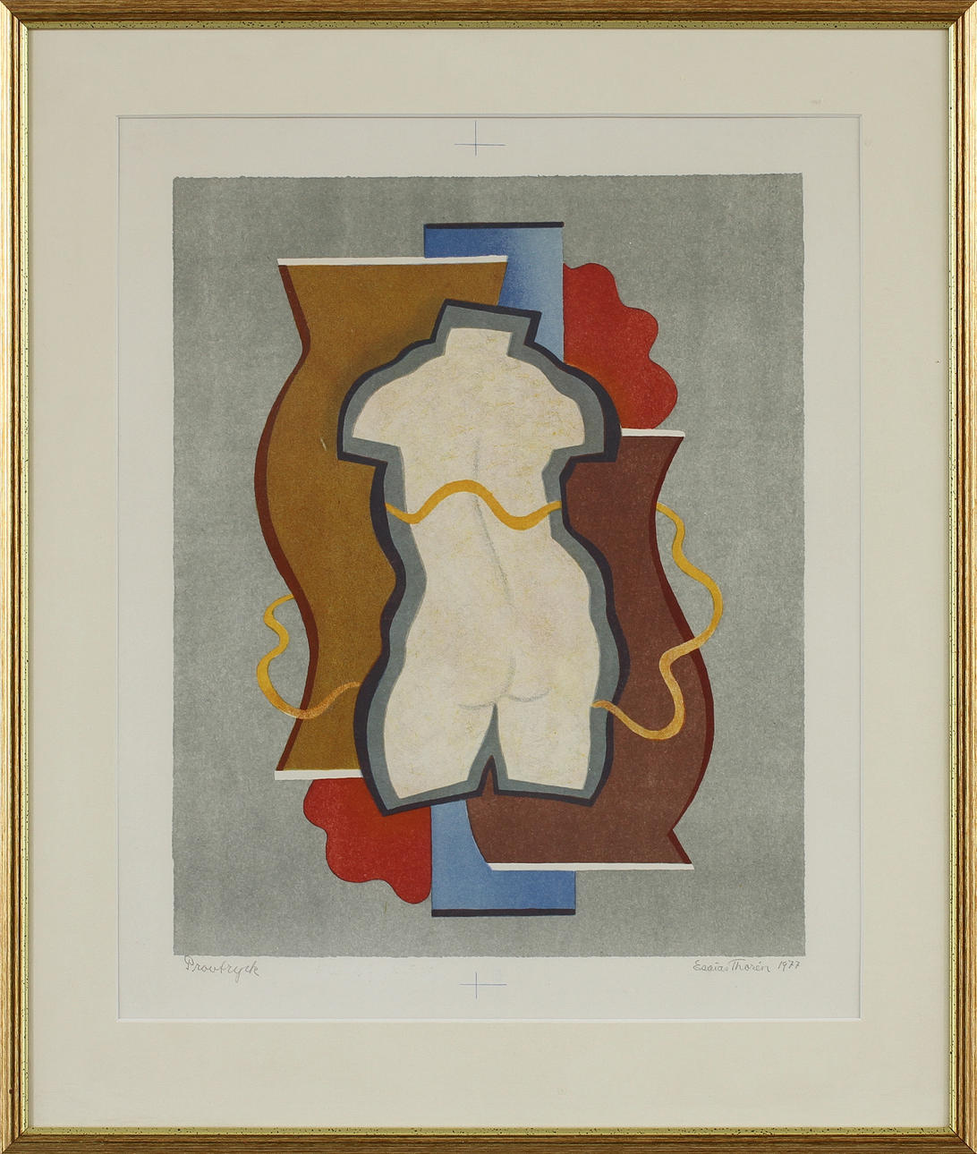 ESAIAS THORÉN. Färglitografi, signerad, provtryck.