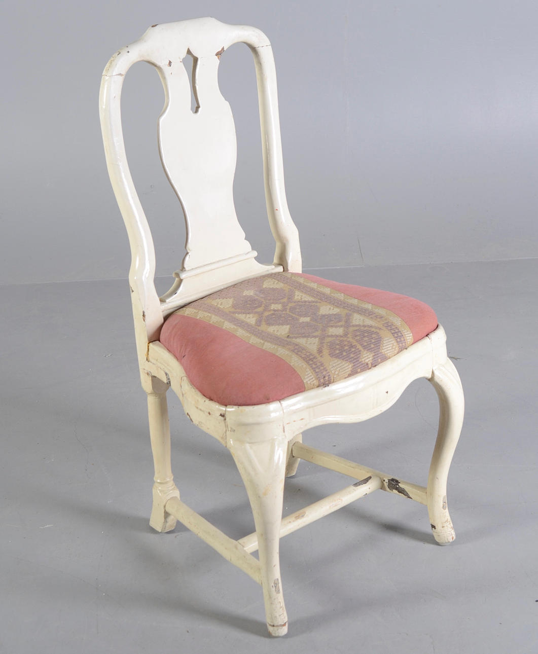 ROKOKOSTOL, 1700-tal, balusterformad ryggbricka.