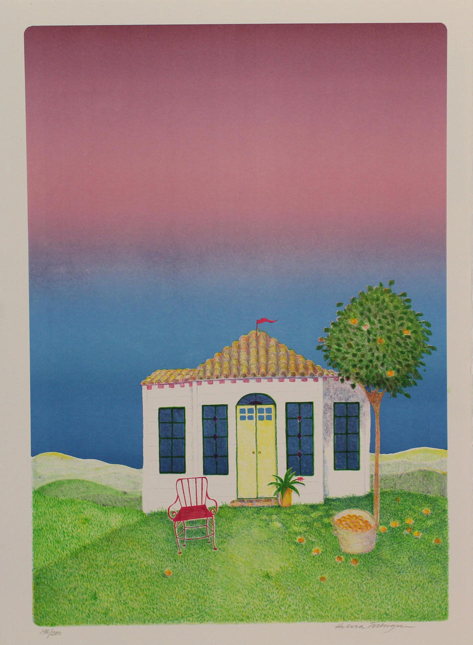 HELENA ÖSTERGREN. Lusthuset. Färgserigrafi. Signerad. 146/200.