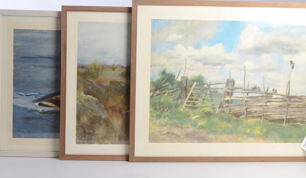 TRYCK, tre stycken. Bruno Liljefors.