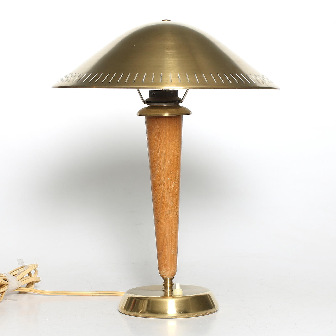 TISCHLAMPE, Messing, Holz, ASEA, 1900er.