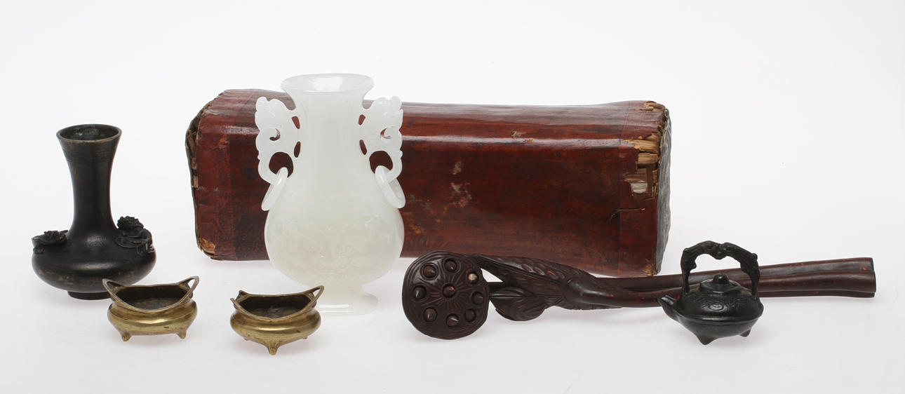 PARTI DIVERSE, 7 delar, bla kudde, rökelsekar mm, Kina.