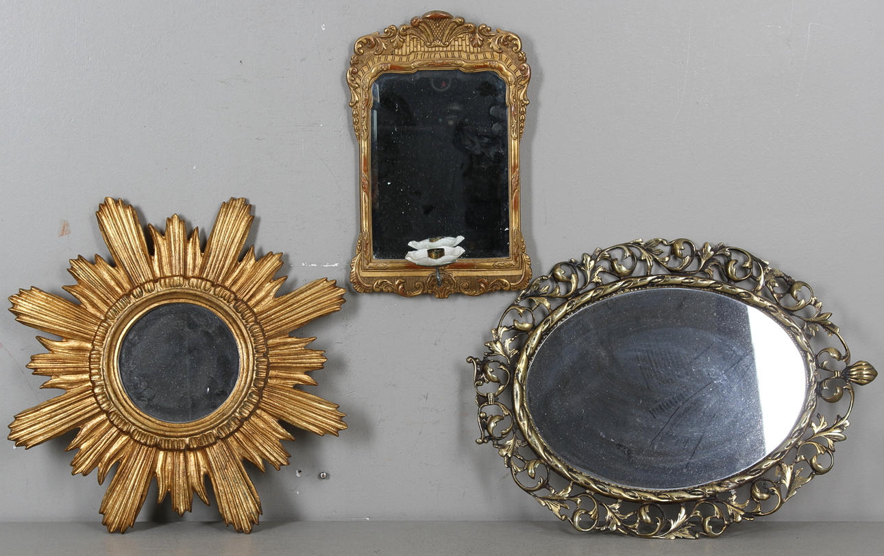 SPEGELLAMPETT och SPEGLAR, 2 st, 1900-tal.