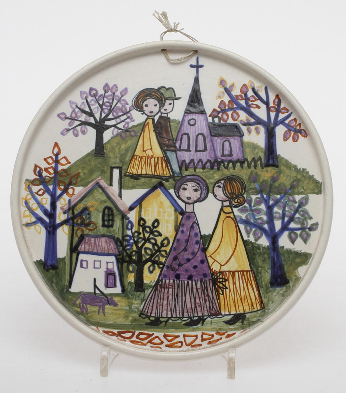 VÄGGFAT, keramik, Laila Zink, Kupittaan Savi, signerad.