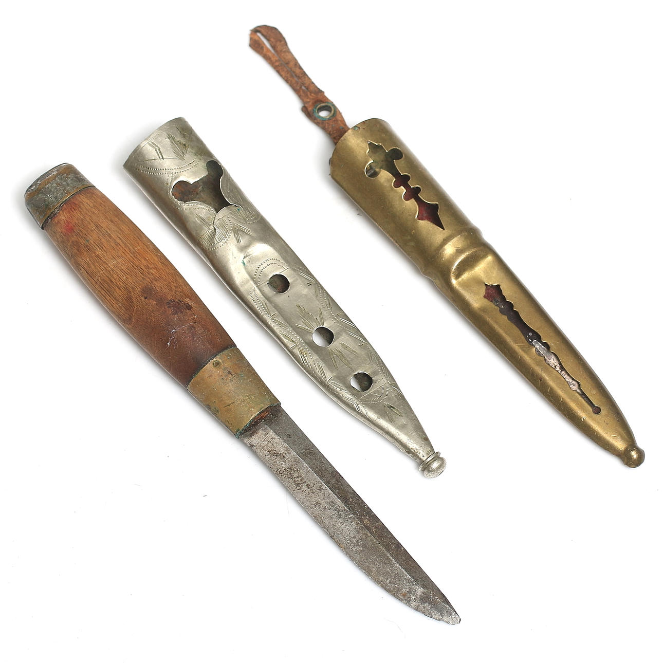 KNIFE, metal, wood, 19th century.