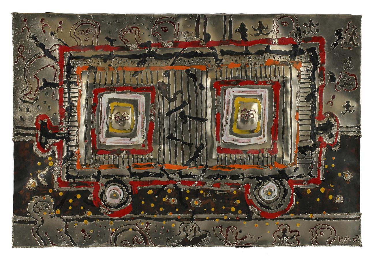 WALTER BENGTSSON. Väggrelief, metall och emalj. Signerad och daterad - 67.