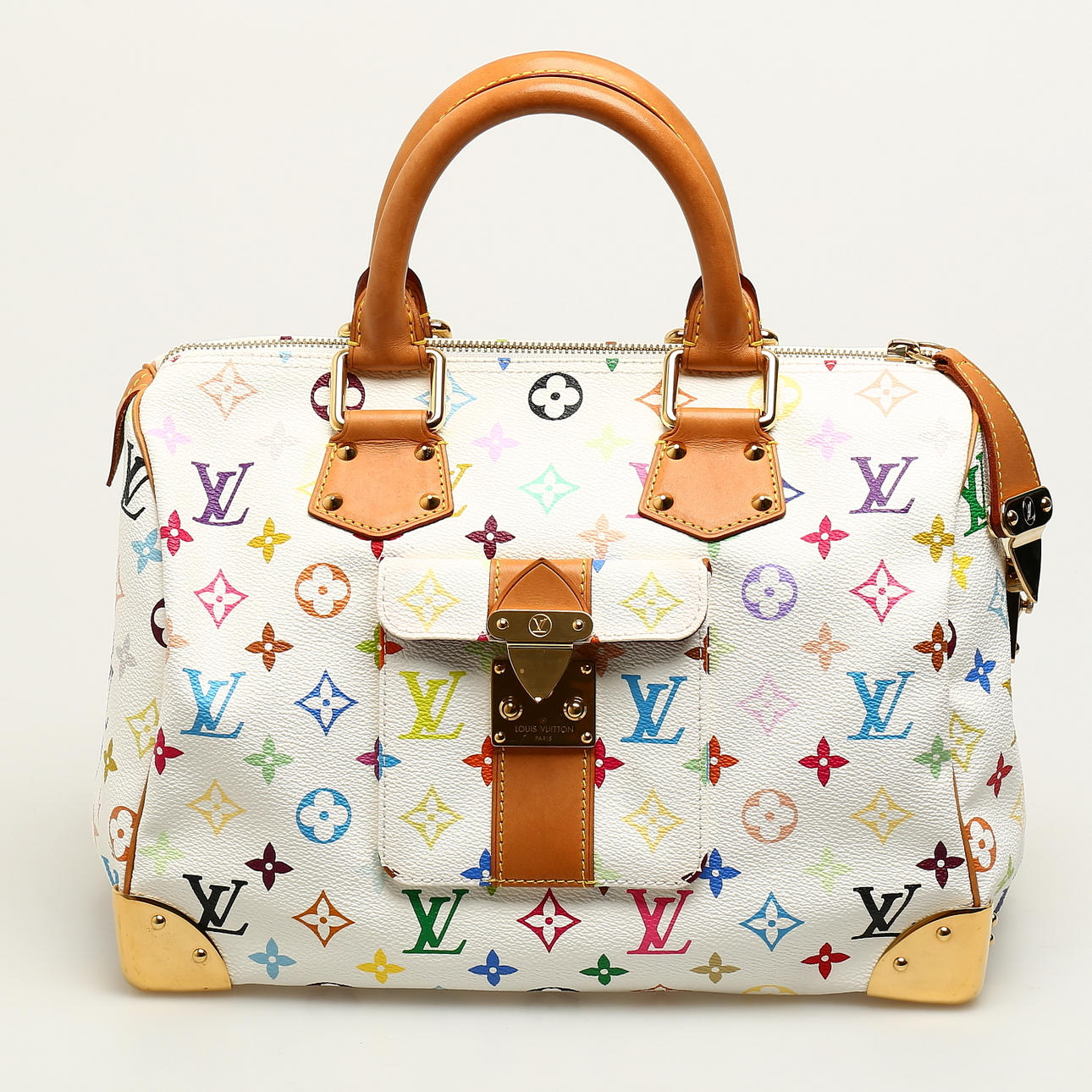 LOUIS VUITTON. Handväska, "Speedy 30", multicolour monogram canvas.