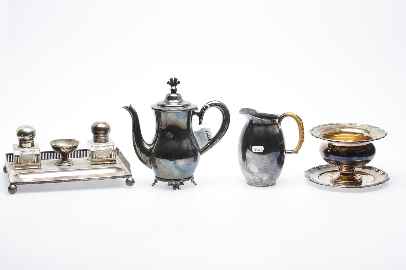 NYSILVERFÖREMÅL, 4 delar, CG Hallberg och GAB.