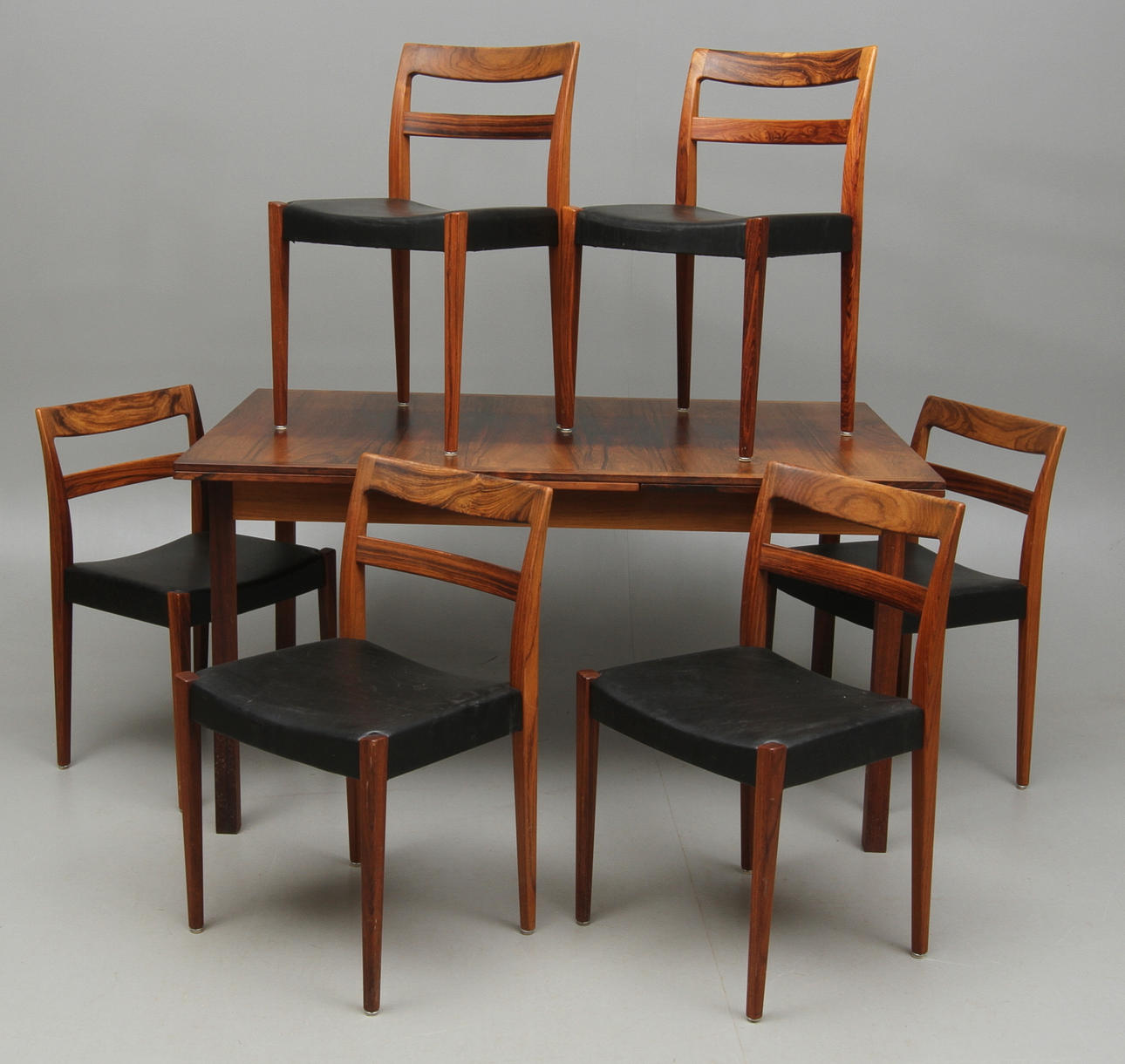 MATBORD samt STOLAR 6 st "Garmi", jakaranda, Nils Jonsson, Troeds, 1960-tal.