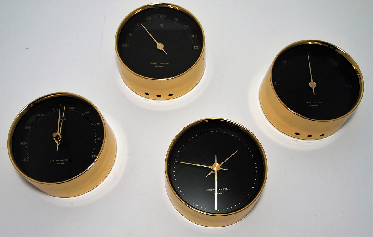 GEORGE JENSEN, RELOJ, TERMÓMETRO, BARÓMETRO E HIGRÓMETRO.