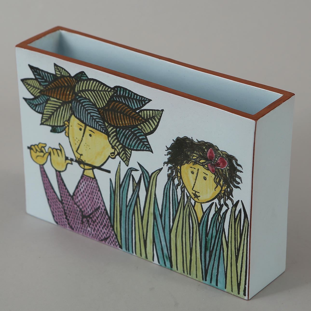 STIG LINDBERG. Vase, faience, "Carnival", Gustavsberg.