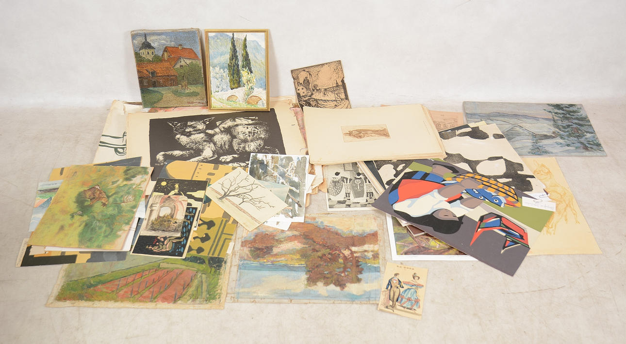 STORT PARTI, måleri, garfik. mm.