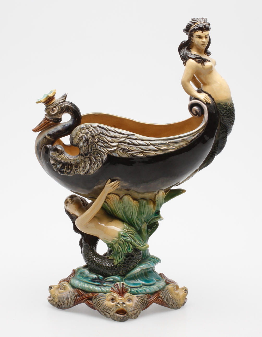 JARDINJÄR, majolika, W. Schiller & Sons, omkring 1900.