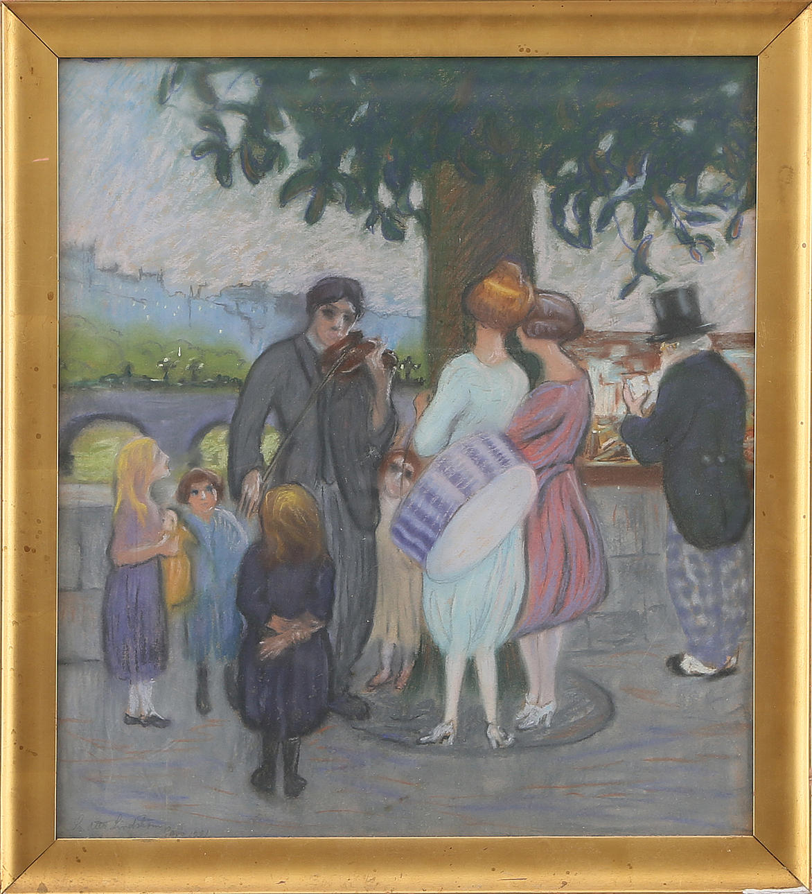 SVEN OTTO LUNDSTRÖM. Figures, pastel, signed.