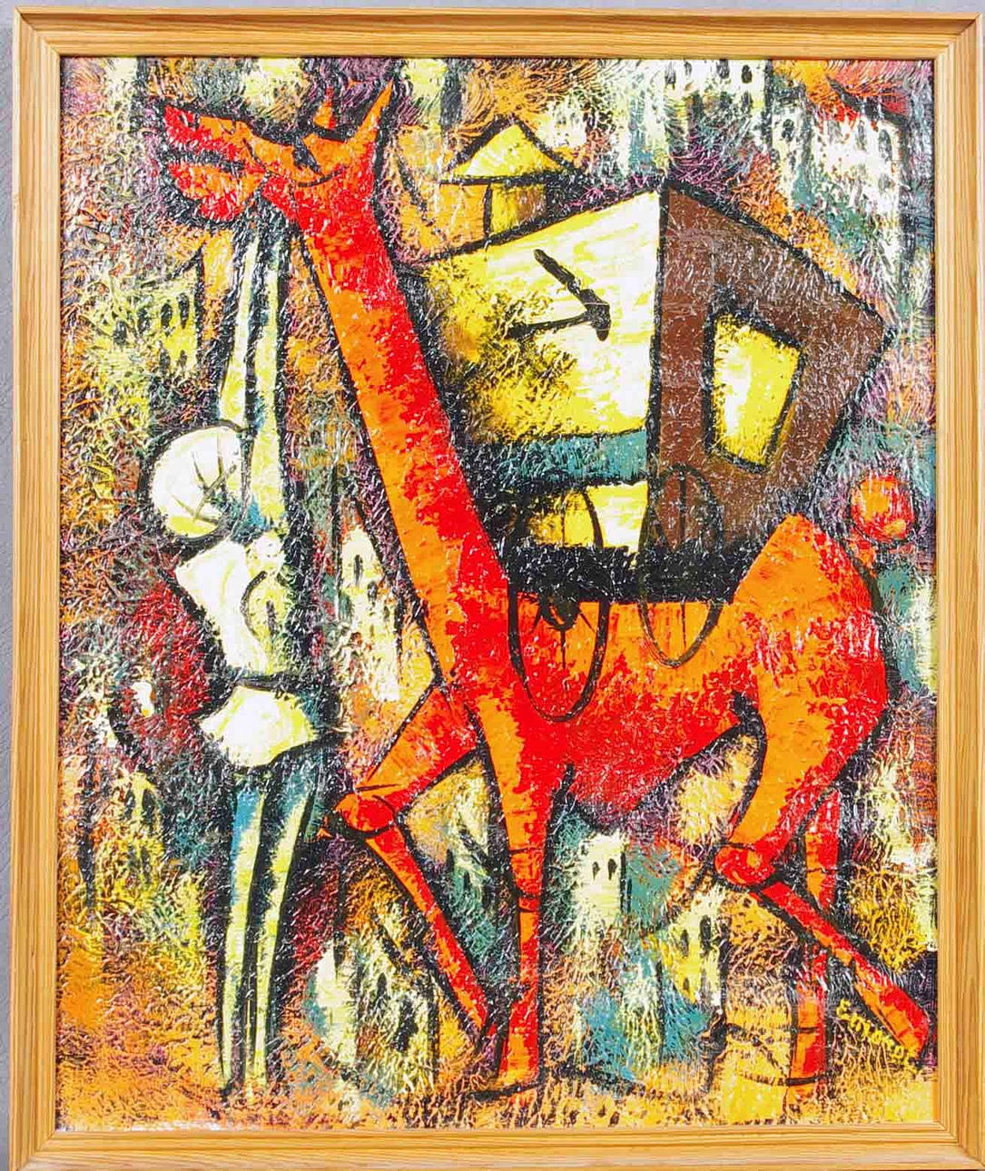 EMONDT. komposition med häst, olja på duk.