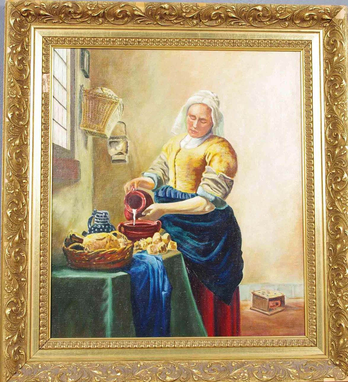 ARTUR LARSSON. kopia efter Vermeer, olja på duk.